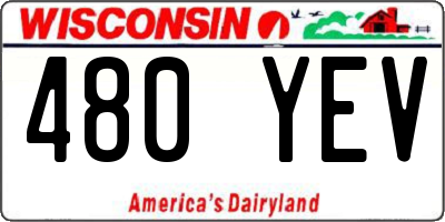WI license plate 480YEV