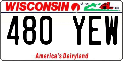 WI license plate 480YEW
