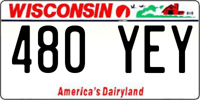 WI license plate 480YEY