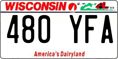 WI license plate 480YFA