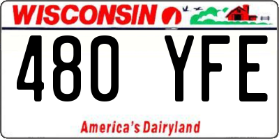 WI license plate 480YFE