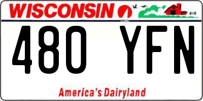 WI license plate 480YFN