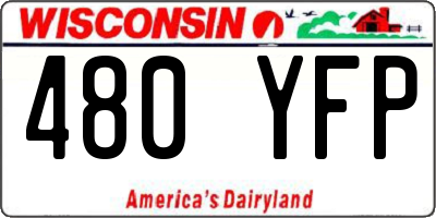 WI license plate 480YFP