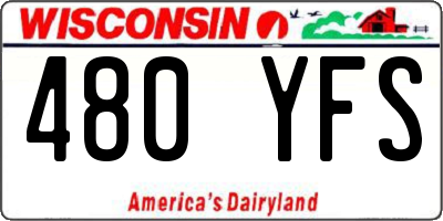 WI license plate 480YFS