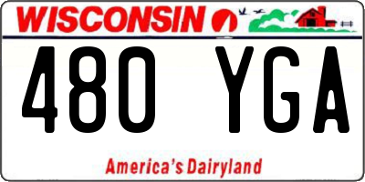 WI license plate 480YGA