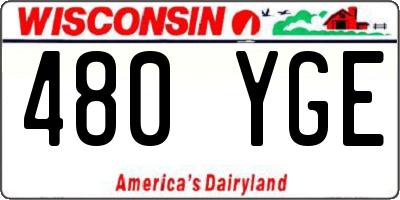 WI license plate 480YGE