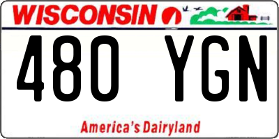 WI license plate 480YGN