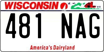 WI license plate 481NAG