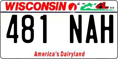 WI license plate 481NAH