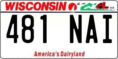 WI license plate 481NAI