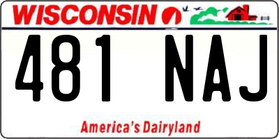 WI license plate 481NAJ