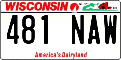 WI license plate 481NAW
