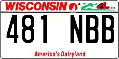 WI license plate 481NBB