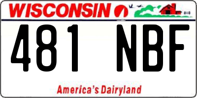 WI license plate 481NBF