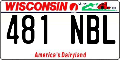WI license plate 481NBL