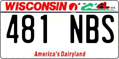WI license plate 481NBS
