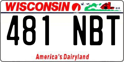 WI license plate 481NBT