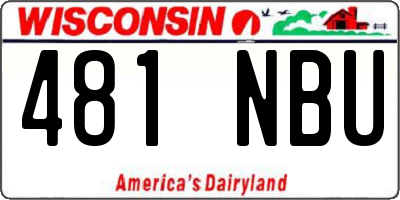 WI license plate 481NBU