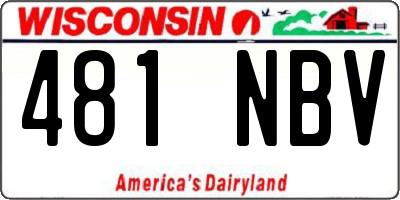 WI license plate 481NBV