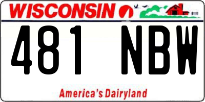 WI license plate 481NBW