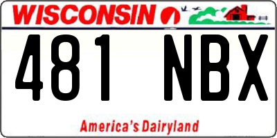 WI license plate 481NBX