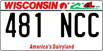WI license plate 481NCC