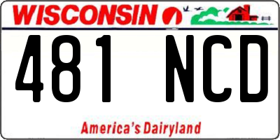 WI license plate 481NCD