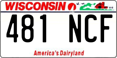 WI license plate 481NCF