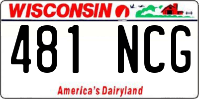 WI license plate 481NCG