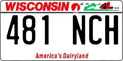 WI license plate 481NCH