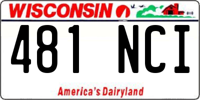 WI license plate 481NCI