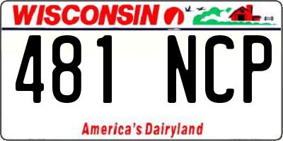WI license plate 481NCP