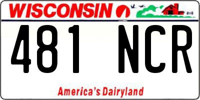 WI license plate 481NCR