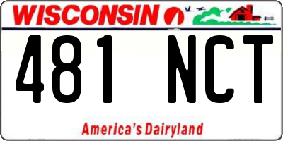 WI license plate 481NCT