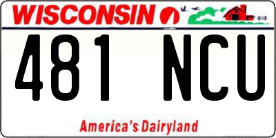 WI license plate 481NCU