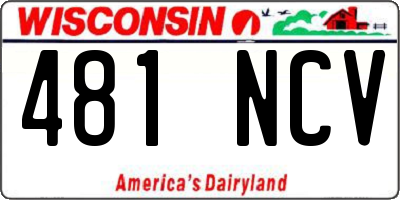 WI license plate 481NCV