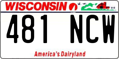 WI license plate 481NCW