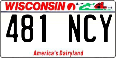 WI license plate 481NCY