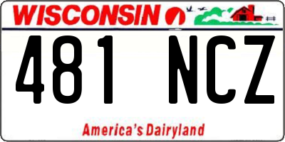 WI license plate 481NCZ