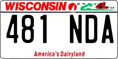 WI license plate 481NDA