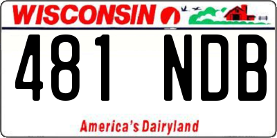 WI license plate 481NDB