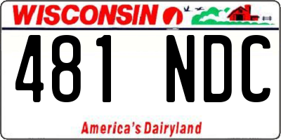 WI license plate 481NDC