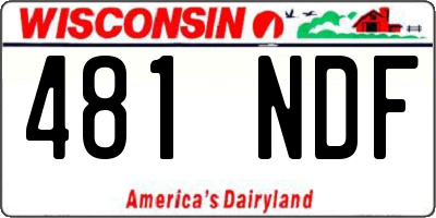 WI license plate 481NDF