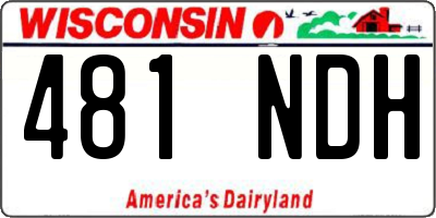 WI license plate 481NDH