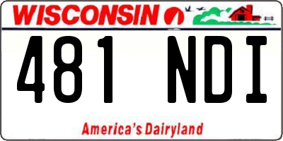 WI license plate 481NDI