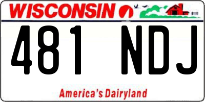 WI license plate 481NDJ
