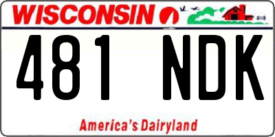 WI license plate 481NDK