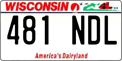 WI license plate 481NDL