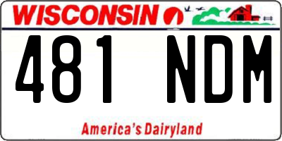 WI license plate 481NDM