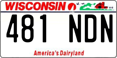 WI license plate 481NDN